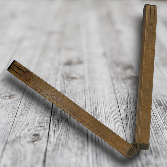 Vintage Antique Stanley No. 68 Folding Ruler Boxwood & Brass 24" Rule Ruler - Picture 3 of 6